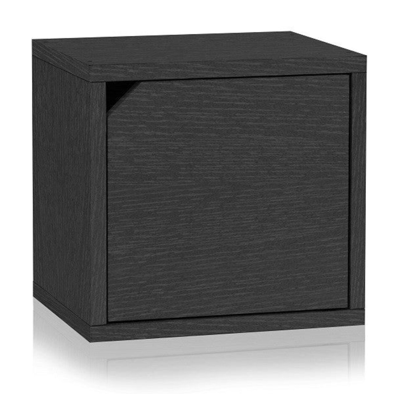 Way Basics Eco zBoard Stackable Connect Cube Storage with Door, Black